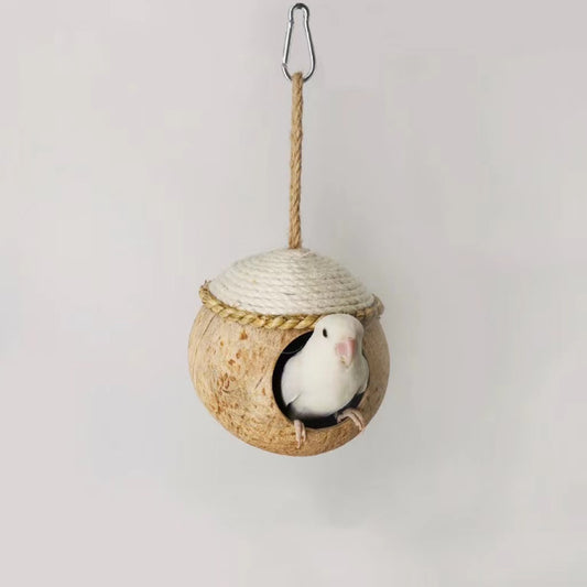 Hanging Birdhouse and Hamster Nest in Coconut Shell｜O-P-003